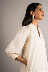 Ecru Layered Dress - Auruhfy India
